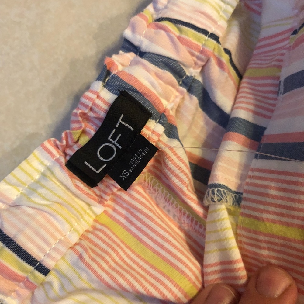 NWT LOFT Striped Tie Waist Shorts - Picture 5 of 6